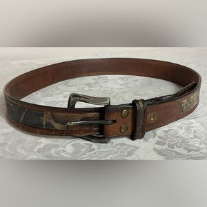 NOCONA Genuine Leather Camouflage Western Belt Mens Size 36 Hunting Outdoor